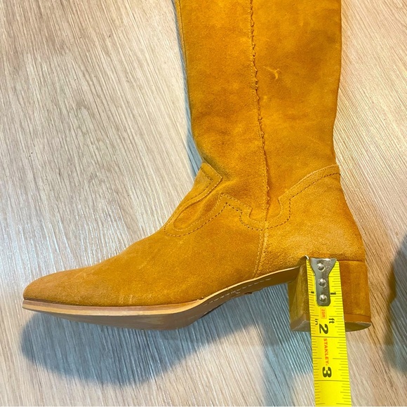 ZARA TAN SUEDE OVER THE KNEE  TALL BOOTS SIZE 38 - Picture 4 of 17